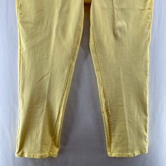 Coldwater Creek Jeans Women 14 Natural Fit High Rise Straight Leg Stretch Yellow - Picture 4 of 10
